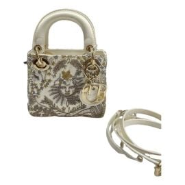 Lady dior silk handbag Dior White in Silk - 46932852 at Vestiaire Collective